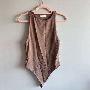 aritzia taupe contour bodysuit